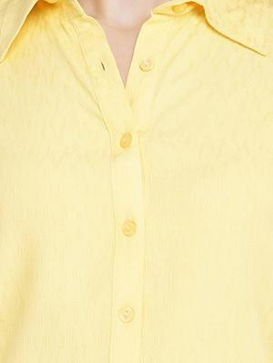 ruched sleeve high low shirt - 17822237 - Standard Image - 5