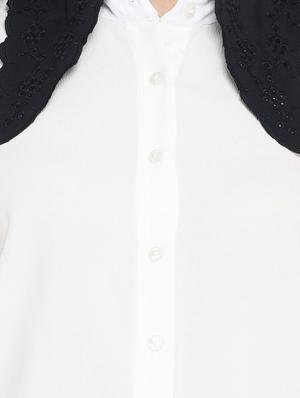 contrast peterpan collar shirt - 17822238 - Standard Image - 5