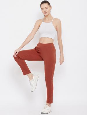 mid rise solid track pant - 17822631 - Standard Image - 4