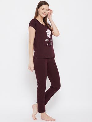 graphic printed nightwear pajama set - 17822632 - Standard Image - 4