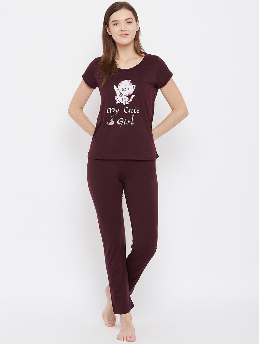 graphic printed nightwear pajama set - 17822632 - Zoom Image - 1