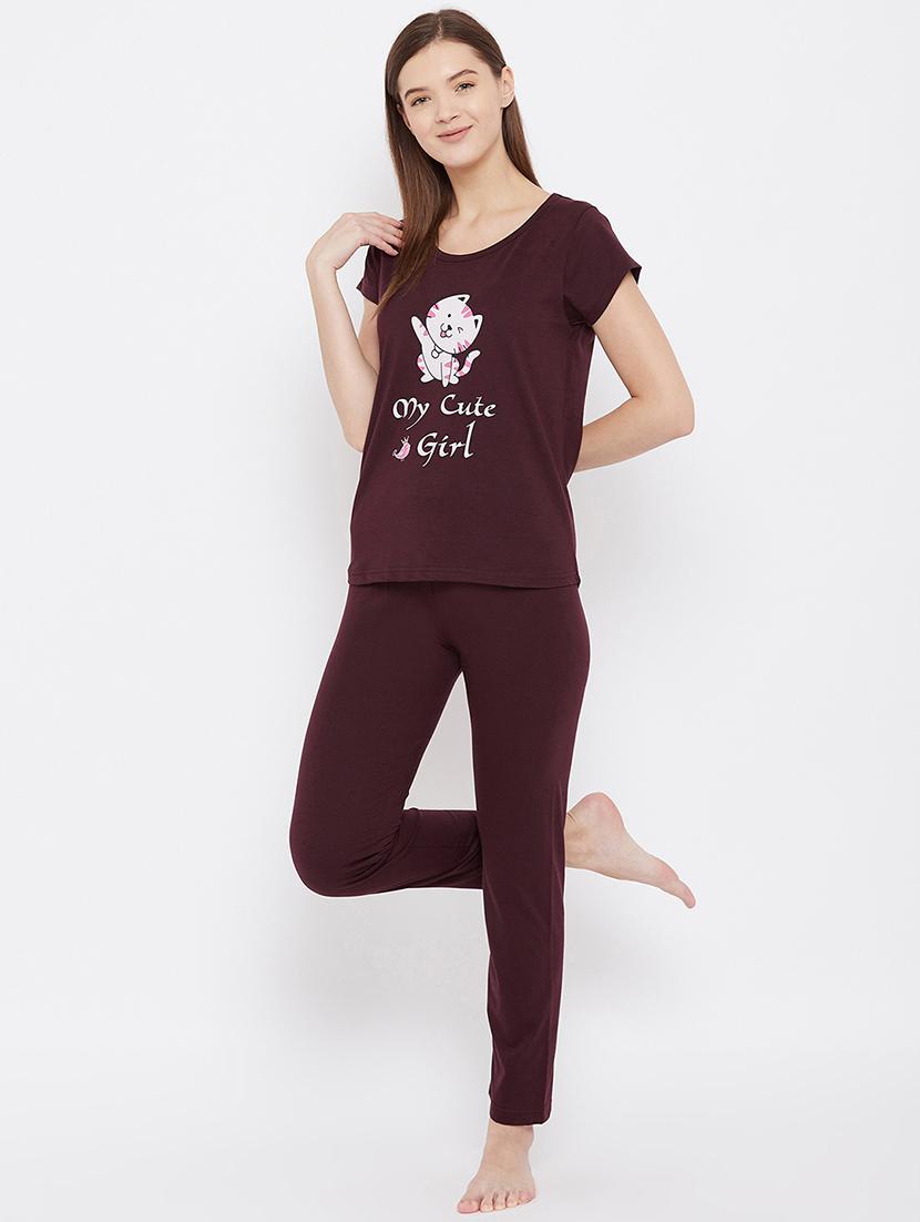 graphic printed nightwear pajama set - 17822632 - Zoom Image - 2
