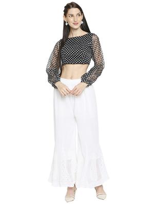 black georgette printed blouse - 17822916 - Standard Image - 4