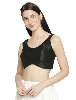 black silk solid blouse - 17822927 - Standard Image - 2