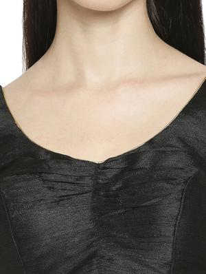 black silk solid blouse - 17822927 - Standard Image - 5
