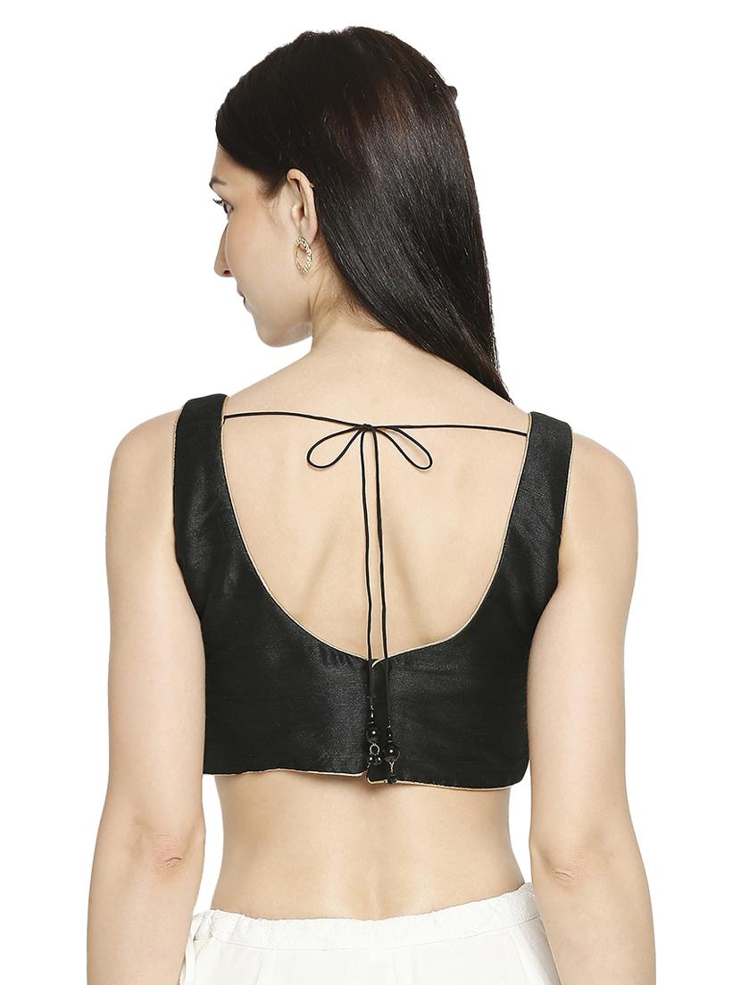 black silk solid blouse - 17822927 - Zoom Image - 3