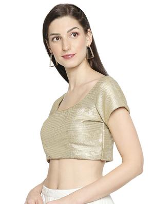 gold raw silk embroidered blouse - 17822929 - Standard Image - 2