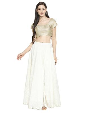 gold raw silk embroidered blouse - 17822929 - Standard Image - 4