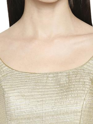 gold raw silk embroidered blouse - 17822929 - Standard Image - 5