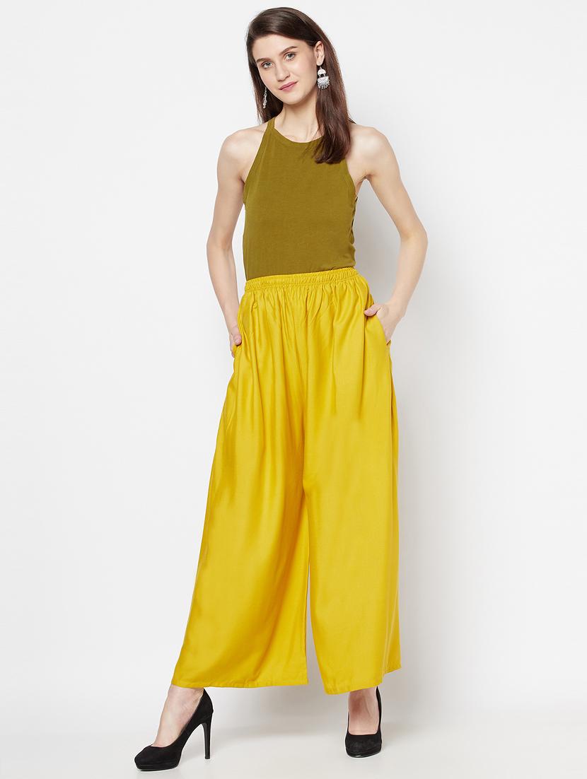 mid rise solid palazzo - 17823202 - Zoom Image - 4