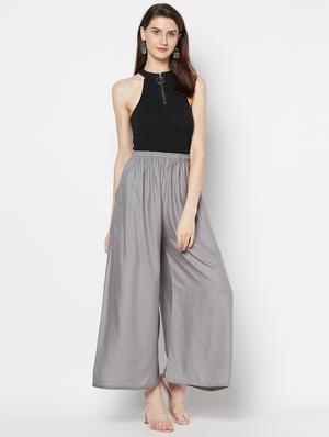 mid rise solid palazzo - 17823206 - Standard Image - 4