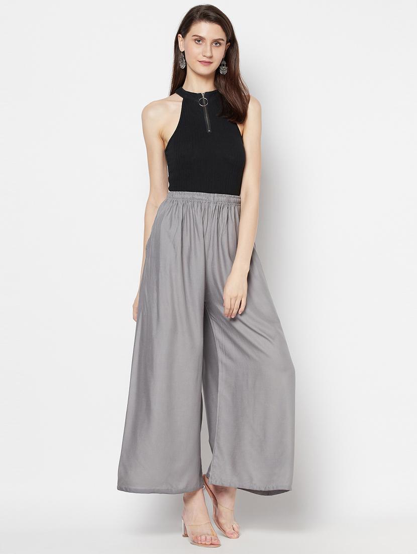 mid rise solid palazzo - 17823206 - Zoom Image - 4
