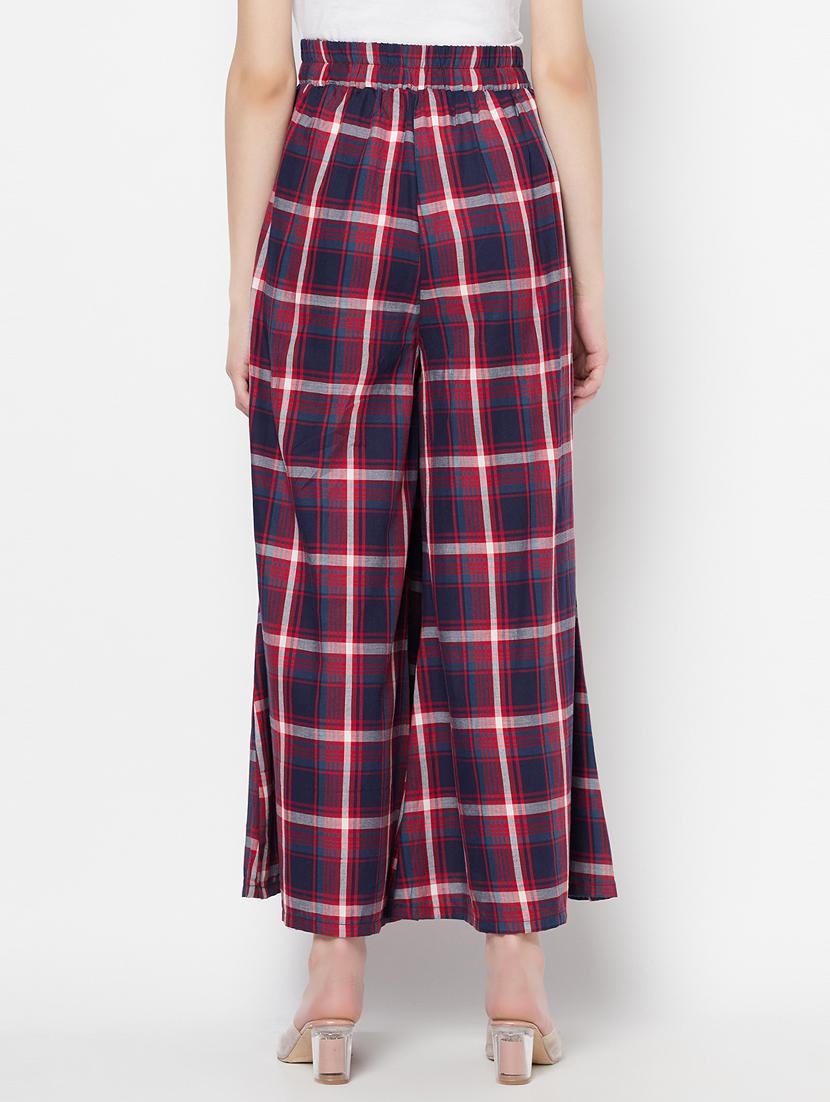 tie front checkered palazzo - 17823208 - Zoom Image - 3