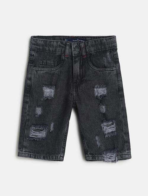 black distressed shorts - 17823209 - Standard Image - 1