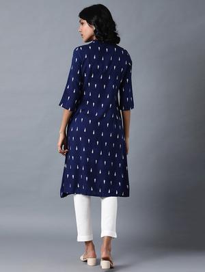 printed a-line kurta - 17823307 - Standard Image - 3