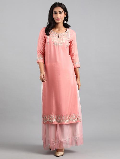 pastel straight kurta - 17823311 - Standard Image - 1