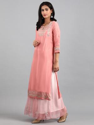 pastel straight kurta - 17823311 - Standard Image - 2
