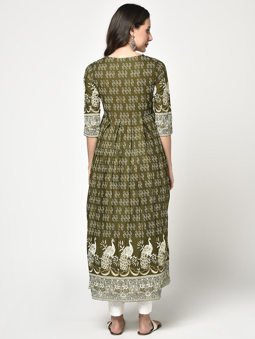 printed flared kurta - 17823321 - Zoom Image - 3