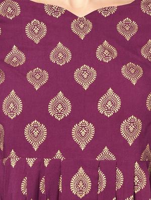 purple rayon kurta sharara set - 17823337 - Standard Image - 5
