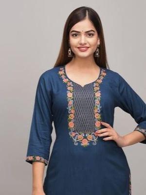 blue embroidered suit - 17823589 - Standard Image - 2