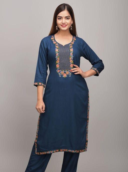 blue embroidered suit - 17823589 - Zoom Image - 1