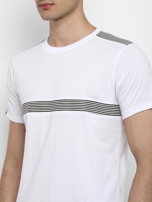 white striped cut & sew t-shirt - 17823603 - Standard Image - 5
