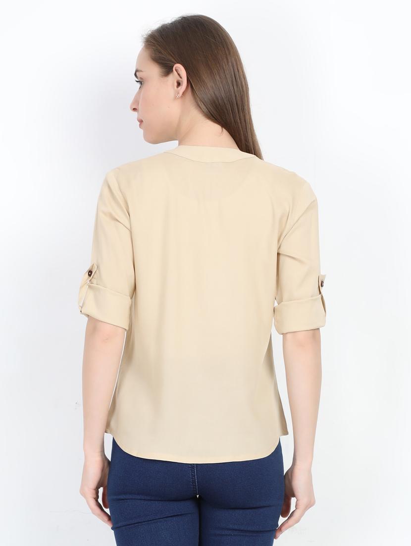 mandarin neck solid top - 17823781 - Zoom Image - 3