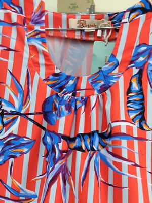 ledies top linen cotton flower printed - 17823985 - Standard Image - 2