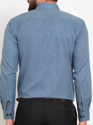 grey cotton formal shirt - 17824186 - Standard Image - 2