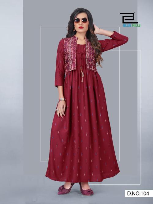 red rayon kurti - 17824188 - Standard Image - 1