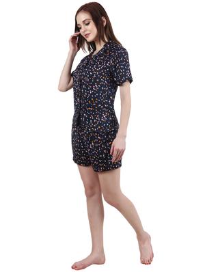 lapel neck printed shorts set - 17824369 - Standard Image - 2