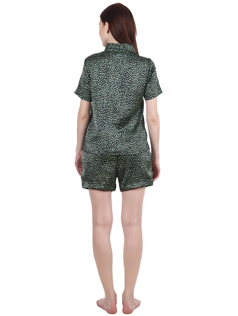 shirt collar printed shorts set - 17824370 - Zoom Image - 3
