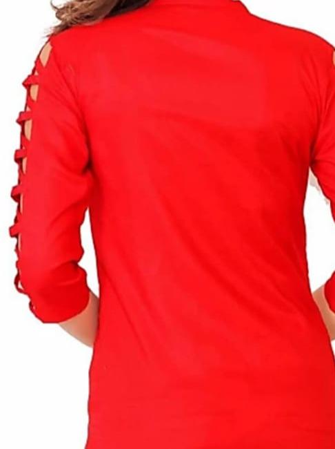 red khadicotton top - 17824737 - Standard Image - 1
