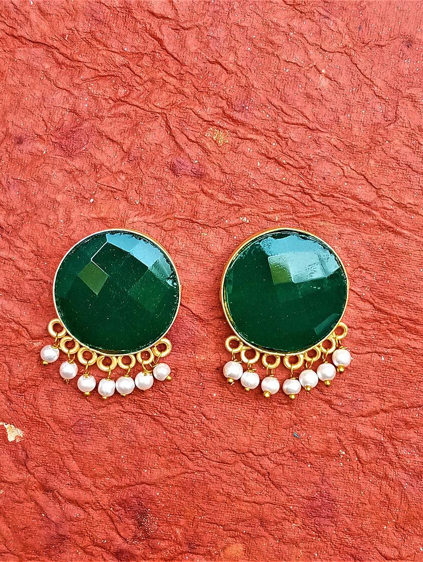 green brass studs earring - 17825391 - Zoom Image - 1