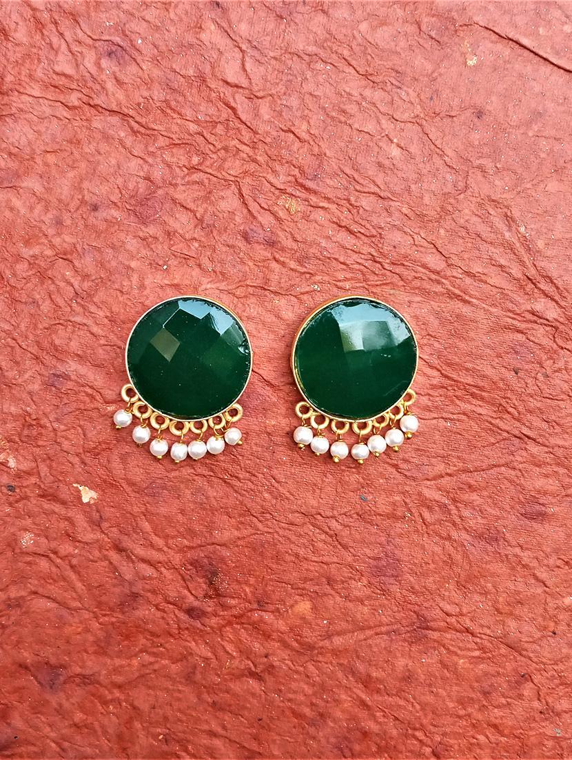 green brass studs earring - 17825391 - Zoom Image - 2