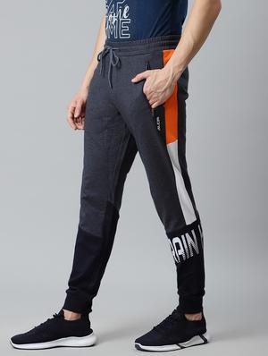blue color block printed jogger - 17825398 - Standard Image - 2