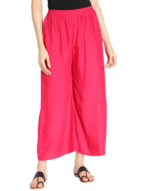 mid rise solid palazzo - 17826894 - Standard Image - 1
