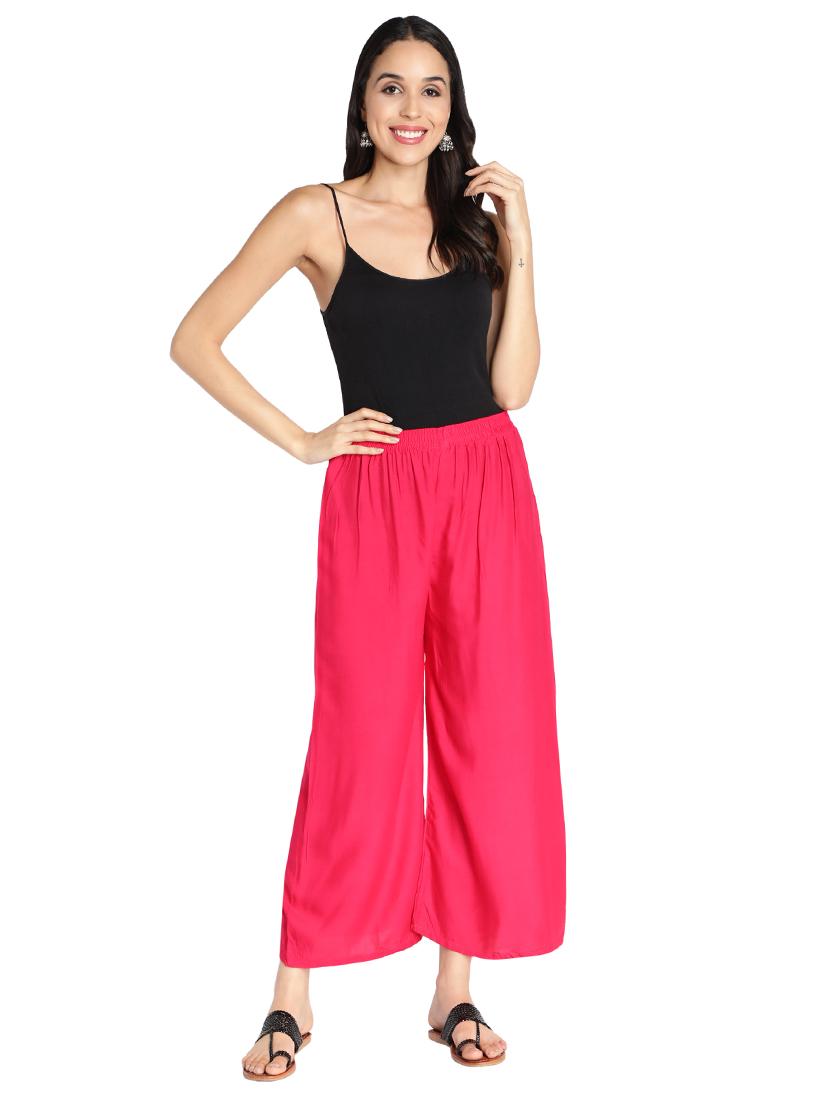 mid rise solid palazzo - 17826894 - Zoom Image - 4