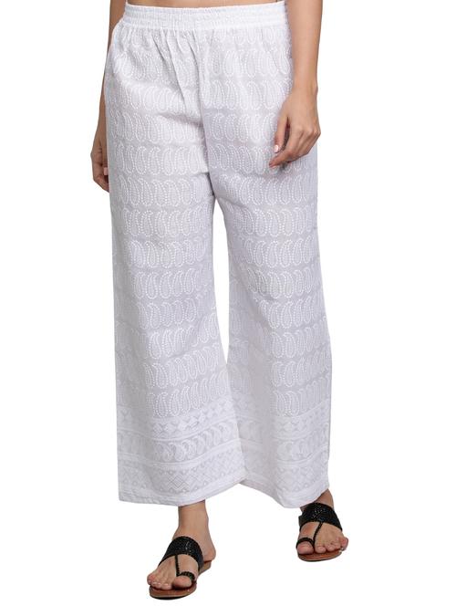 mid rise chikankari palazzo - 17826900 - Standard Image - 1
