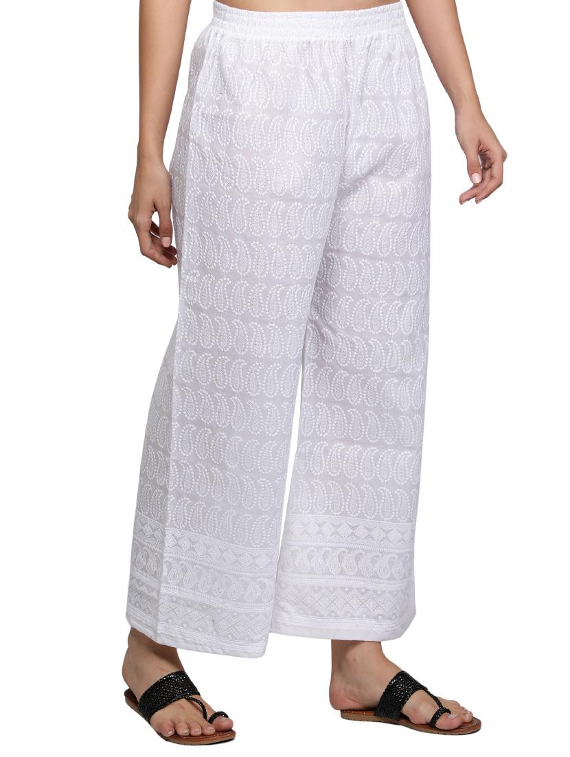 mid rise chikankari palazzo - 17826900 - Zoom Image - 2