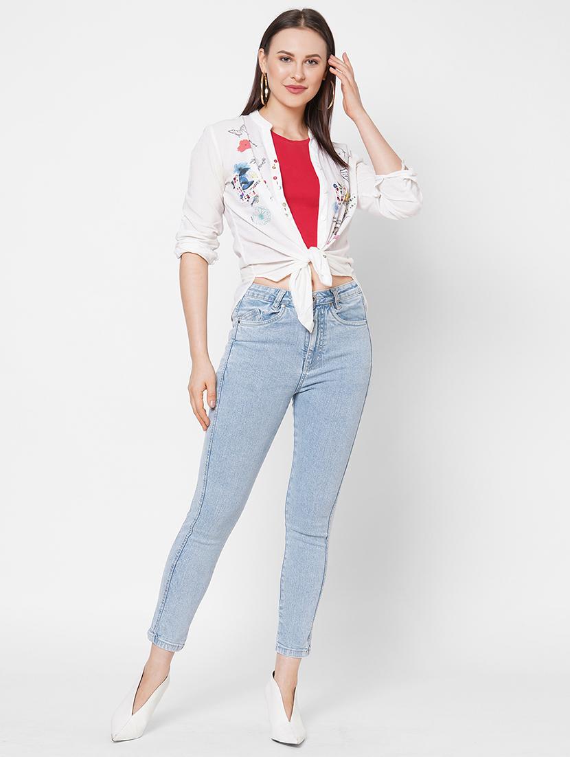 high rise stone washed jean - 17827087 - Zoom Image - 4