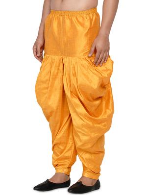 yellow solid dhoti - 17827106 - Standard Image - 2