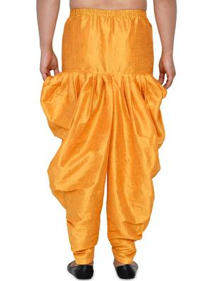 yellow solid dhoti - 17827106 - Standard Image - 3