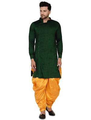 yellow solid dhoti - 17827106 - Standard Image - 4