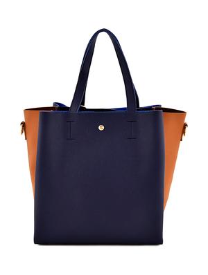 blue leatherette (pu) combo handbag - 17827737 - Standard Image - 2