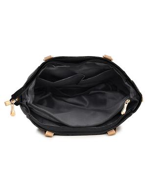 black leatherette (pu) combo handbag - 17827751 - Standard Image - 3