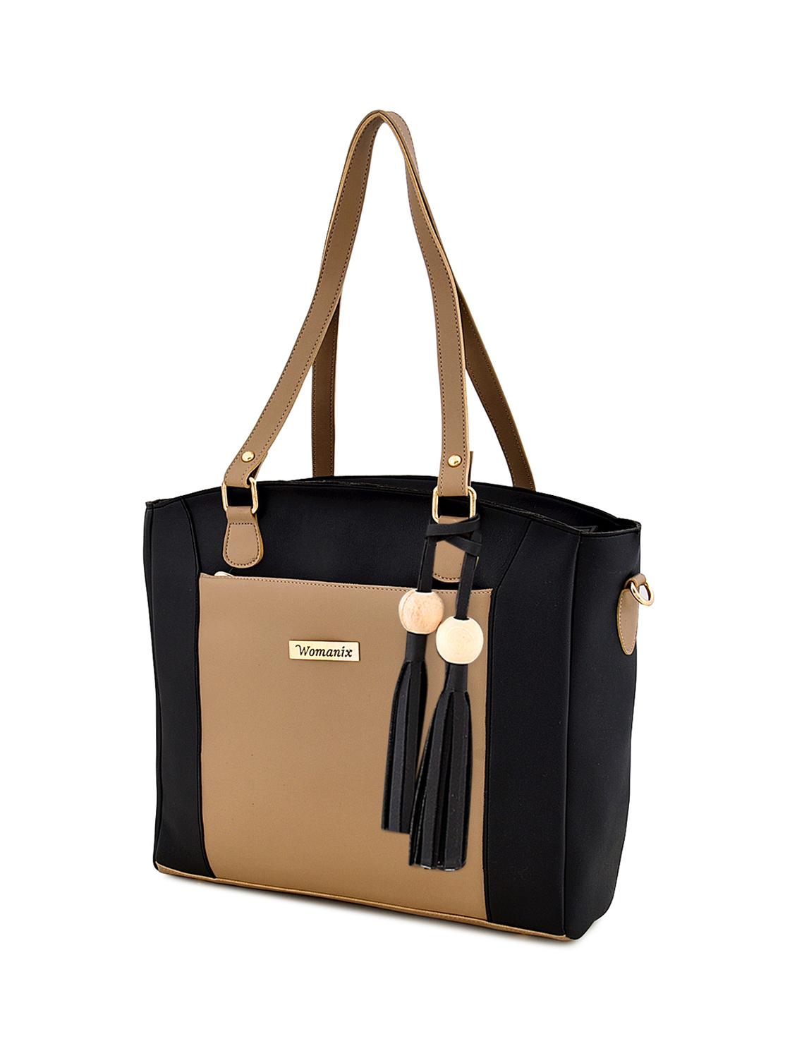 black leatherette (pu) combo handbag - 17827751 - Zoom Image - 4