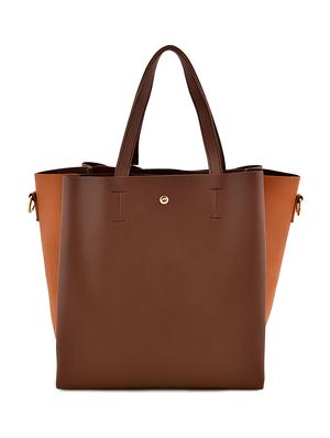 brown leatherette (pu) regular handbag - 17827758 - Standard Image - 2