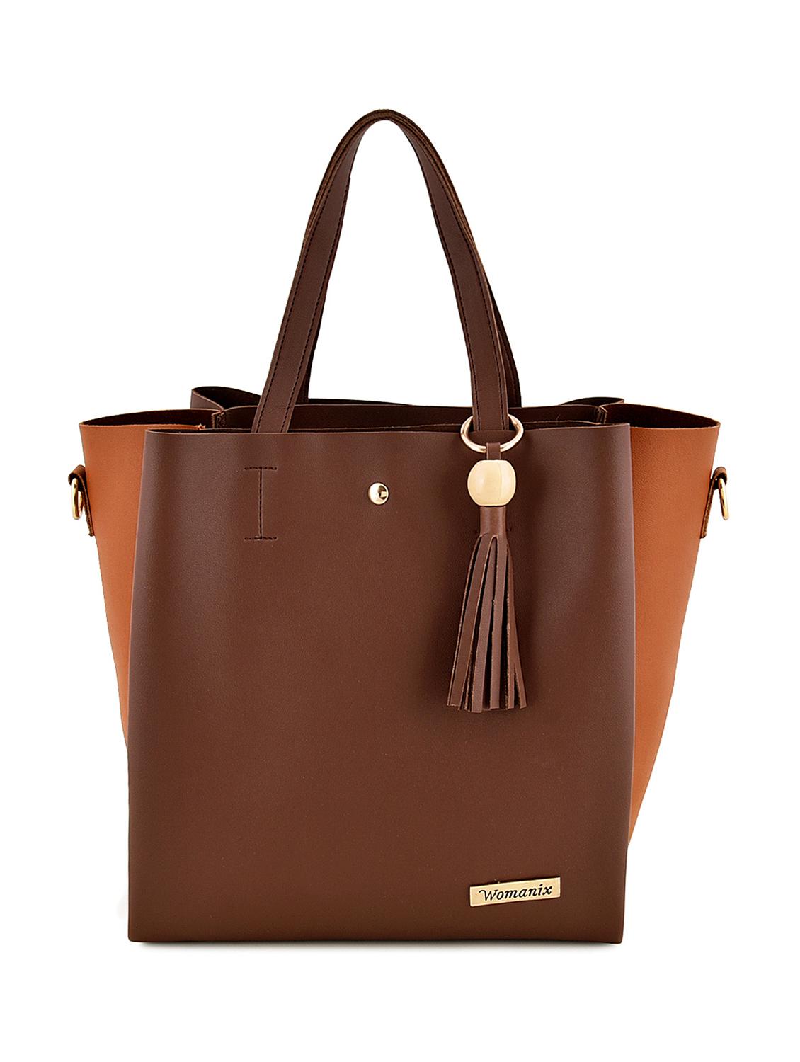 brown leatherette (pu) regular handbag - 17827758 - Zoom Image - 1