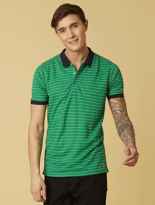 green striped polo t-shirt - 17828088 - Standard Image - 1